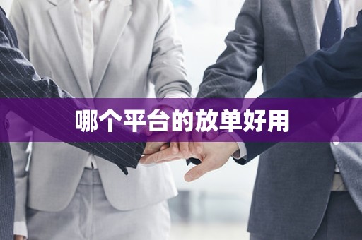 哪个平台的放单好用