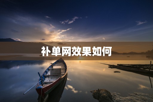 补单网效果如何