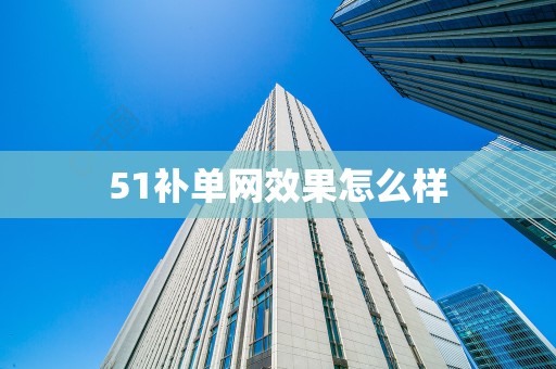 51补单网效果怎么样