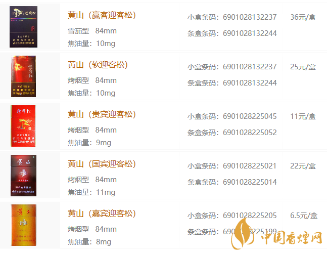 黄山好抽的香烟有哪些 好抽的黄山香烟推荐